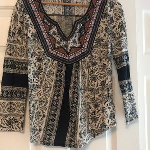 Anthro blouse with bead and embroidery detail